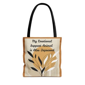 Sac fourre-tout animal de soutien émotionnel, sac en toile amusant pour la dépression, cadeau pour les amoureux des animaux de compagnie, sac à provisions humoristique