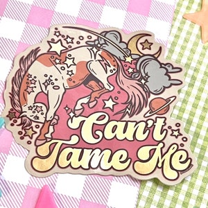 Space Horse Retro Cowgirl Sticker