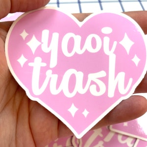 Yaoi Trash. Yaoi Pink vinyl sticker.