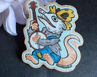 Appalachian Hillbilly Possum Wooden Pin