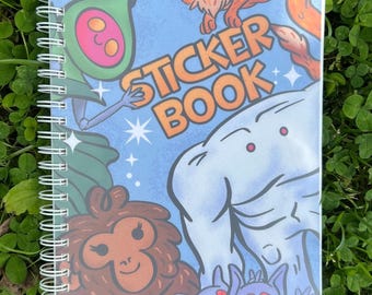 Cryptid Sticker Notebook. Reusable Sticker Book