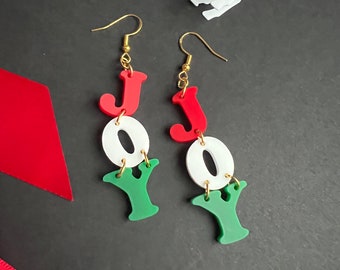 JOY Festive Christmas Winter Dangle Earrings