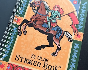 Medieval Knight Sticker Notebook. Knightcore Reusable Sticker Book