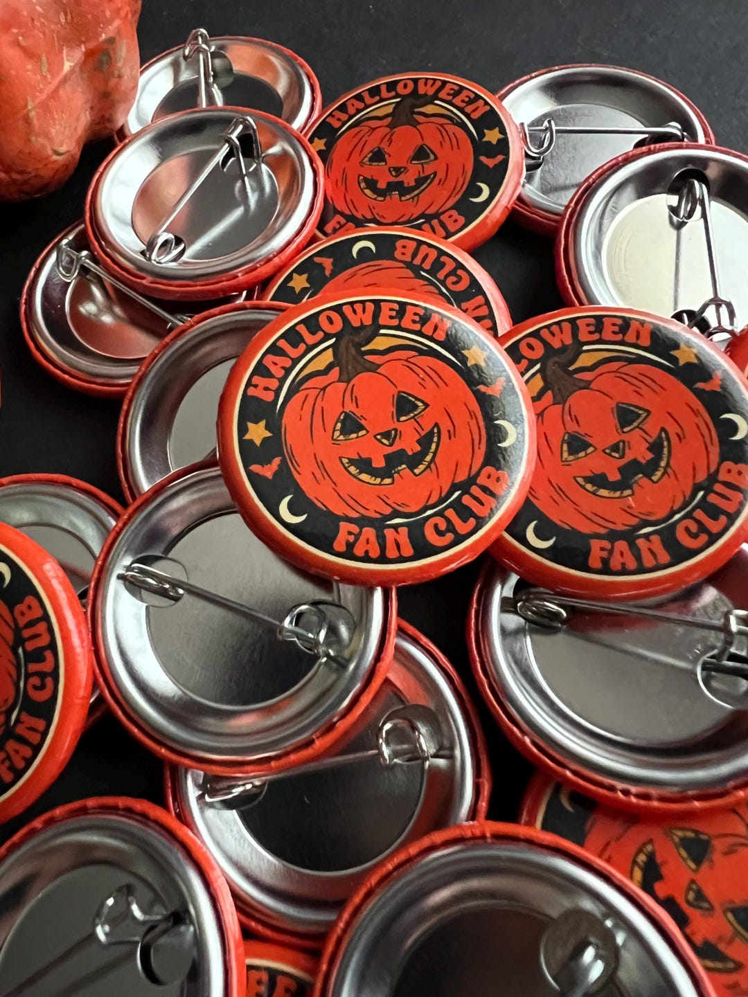 Pumpkin Fanclub Halloween Button Pin - Etsy