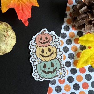 Pumpkin Stack. Retro Halloween Groovy Sticker - Etsy