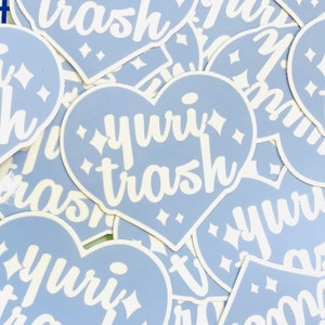 Yuri Trash. Yuri blue vinyl sticker.