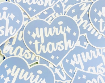 Yuri Trash. Yuri blue vinyl sticker.