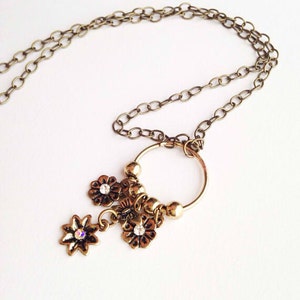 Flower Charm Necklace Handmade Jewelry image 2