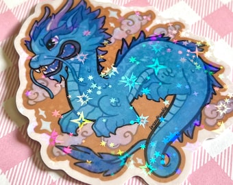 Blue Dragon Holographic  vinyl sticker