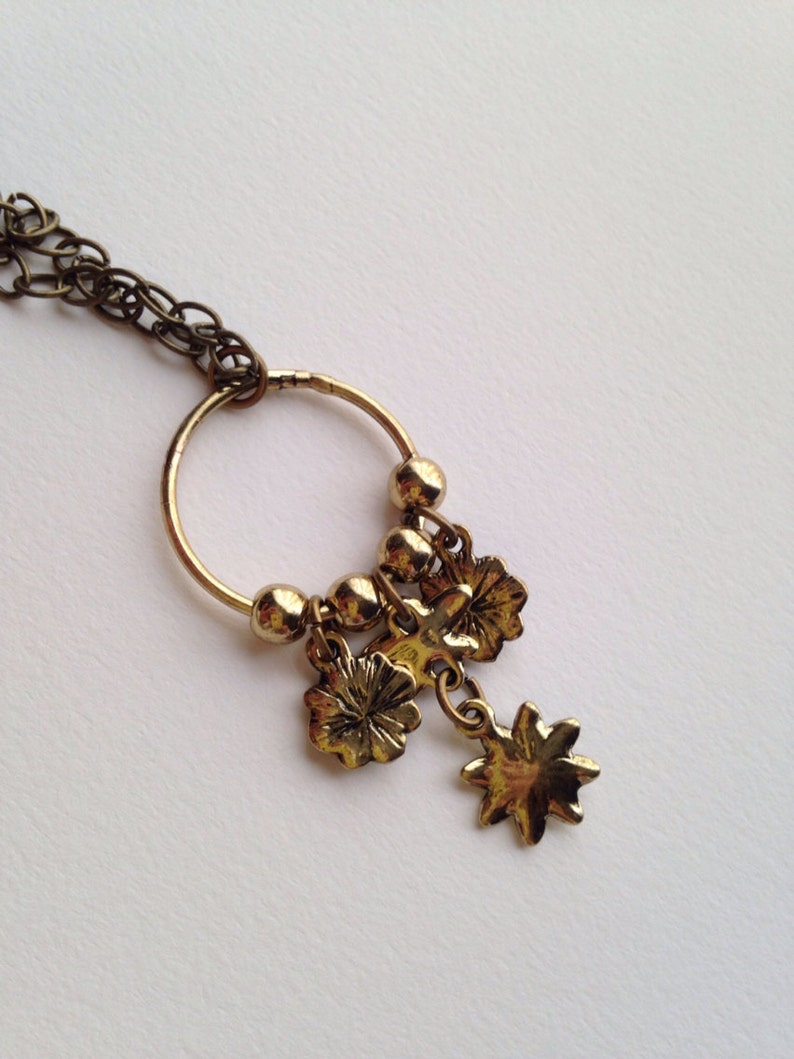 Flower Charm Necklace Handmade Jewelry image 5