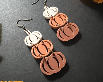 Orange Ombré Autumn Pumpkin Dangle Earrings