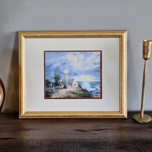 Thomas Kinkade A Light in the Storm Framed Print | Thomas Kinkade Picture Frame | Vintage Framed Picture | Vintage Wall Decor