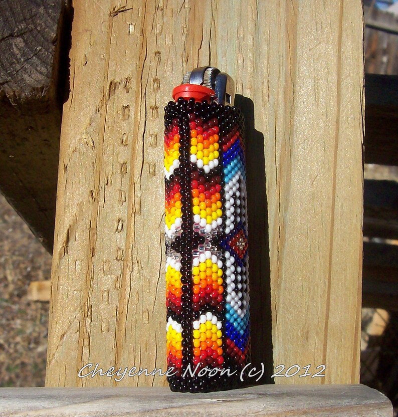 Native American Beaded Lighter Cover WARRIOR Etsy