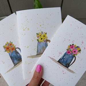 Cartões de felicitações em aquarela pintados à mão, conjunto de 6