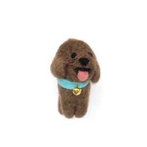 Needle Felt Dog Ornament: Handmade Wool Puppy with Bell – Pet Lover Gift – Hanging Decor