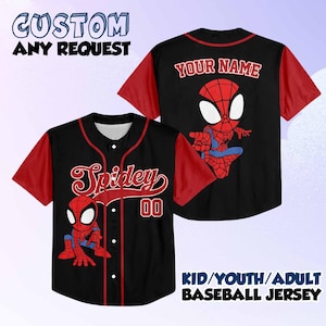 Personalisierte Spidey Baseball Jersey, Benutzerdefiniertes Spider-Man Team Outfit
