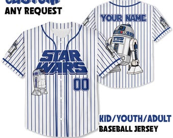 スターウォーズ アストロメク・ドロイド R2-D2 キッズ、ユース、大人用ディズニー ベースボールジャージ スポーツ ファンへのかわいいギフト ディズニー