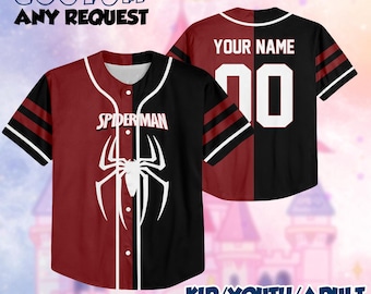 Camiseta de béisbol personalizada de Spider-Man, disfraz de superhéroe para cumpleaños