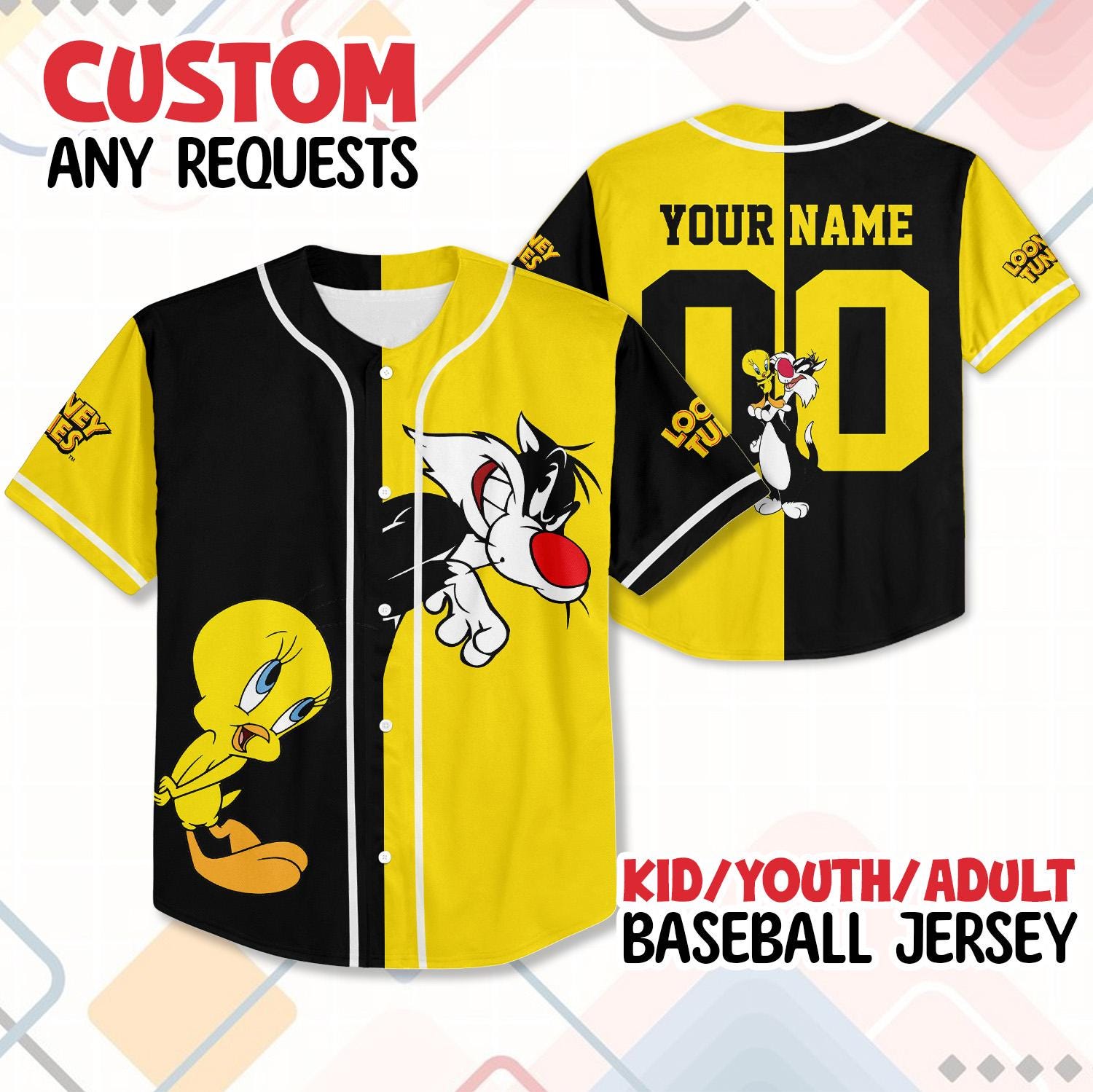 LA Dodgers x Looney Tunes Night Baseball Jersey
