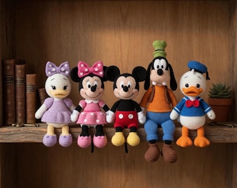 Disney Virkade Figurer, Handgjorda Musse Mimmi Donald Daisy Goofy Amigurumi Plyschdockor Fanpresent