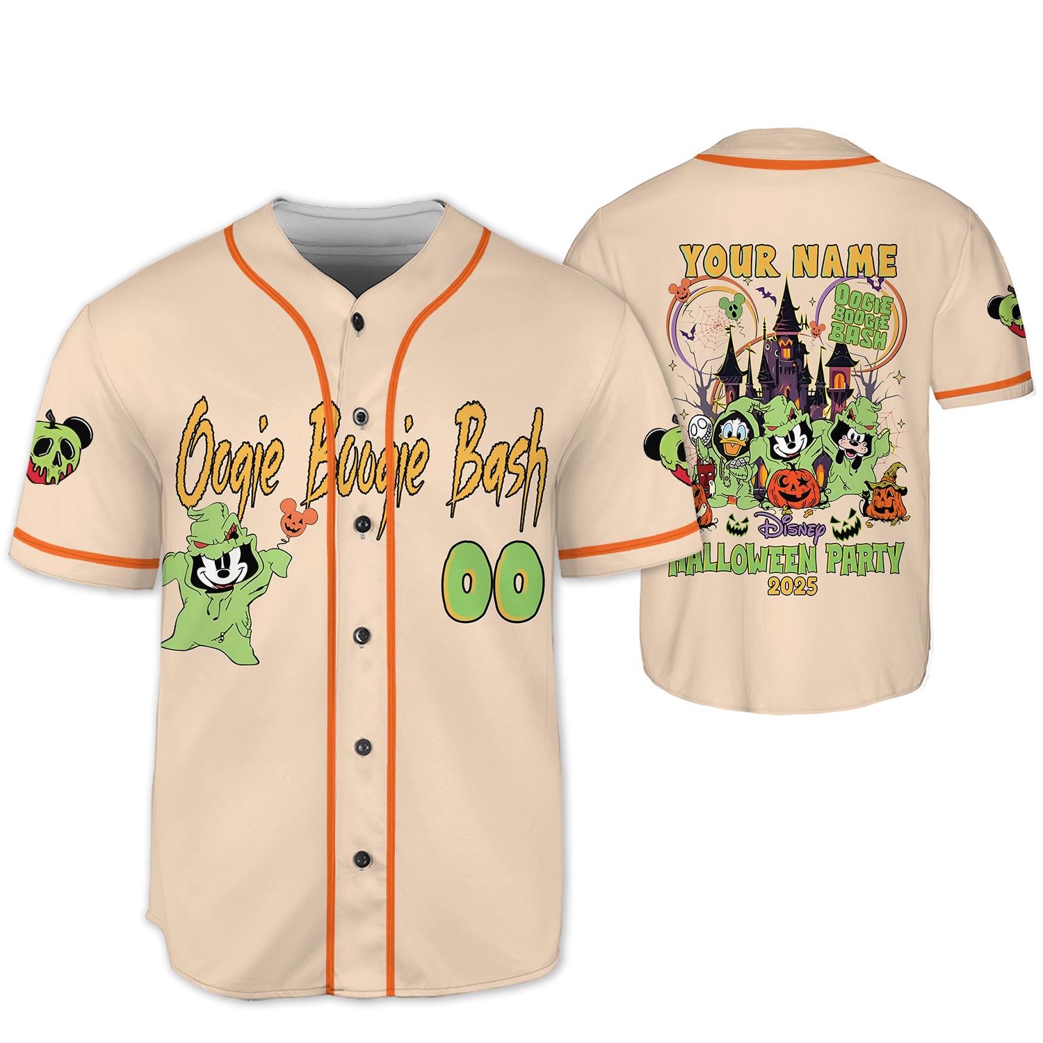 Discover Oogie Boogie Bash Mickey & Friends Halloween Baseball Jersey, Mickey Mouse Homage Movie Jersey, Disney Spooky Season Jersey