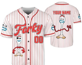 Personalized Toy Story Forky Collection Baseball Jersey, Disney Toy Story Forky Jersey, Baseball Teams, Birthday Gift For Kid Youth Adult