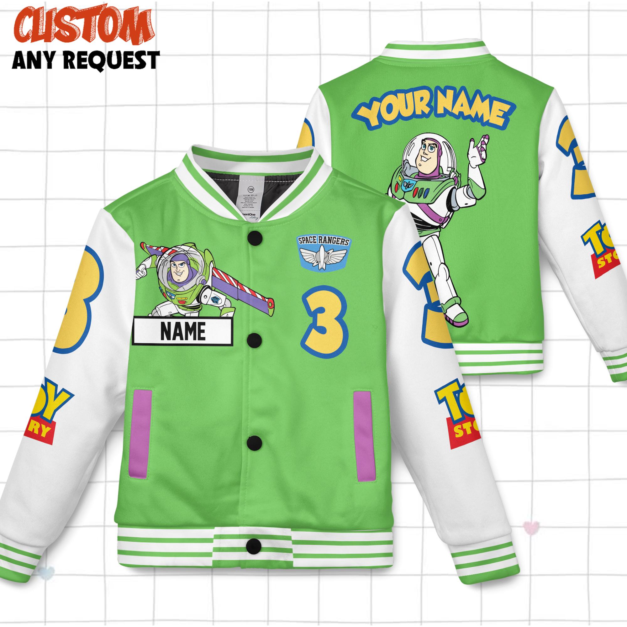 Discover Custom Buzz Lightyear Toy Story Baseball Jacket, Sheriff Woody Buzz Lightyear Jersey Disney, Team Outfit Toy Story Gift