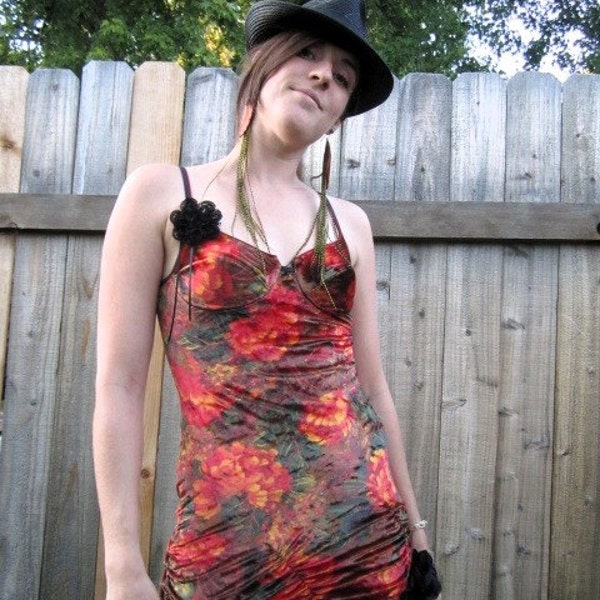 Slip upcycled Upcycled robe - Eco vêtements Vêtements --cerclage-Hippie-Festival de danse Juniors-Womens-Taille Medium-« Autumn Fairy »