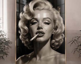 Marilyn Monroe Portrait Print: Vintage Black and White Hollywood Wall Art Poster (Digital Download)