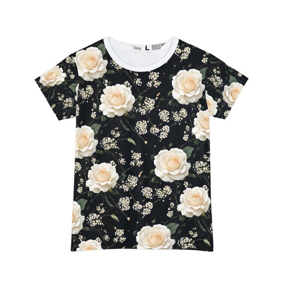Rose flower motif short sleeve cardigan