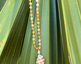 Natural Seashell Necklace – Coastal Boho Jewelry, Tropical Beach Style