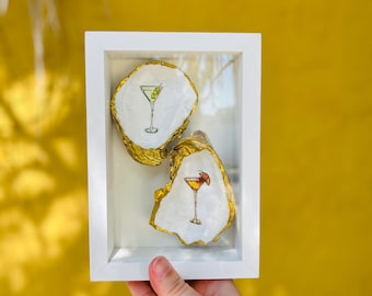 Upcycled Oysers Martini Shadow Box