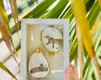 Upcycled Oysers Animal Martini Shadow Box