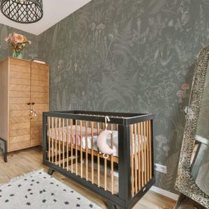 Woodland Dreams – Botanical Forest Wallpaper for Kids | Fox, Rabbit & Ferns Mural | Sage Green Nursery Wallpaper, 6-117R color 2 image 3