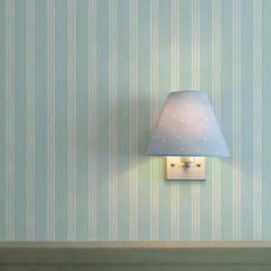 Light Blue Stripe Boys Room Wallpaper, Above Wainscoting, Baby Boy Peel and Stick