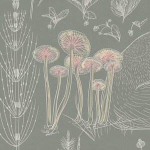 Woodland Dreams – Botanical Forest Wallpaper for Kids | Fox, Rabbit & Ferns Mural | Sage Green Nursery Wallpaper, 6-117R color 2 image 7