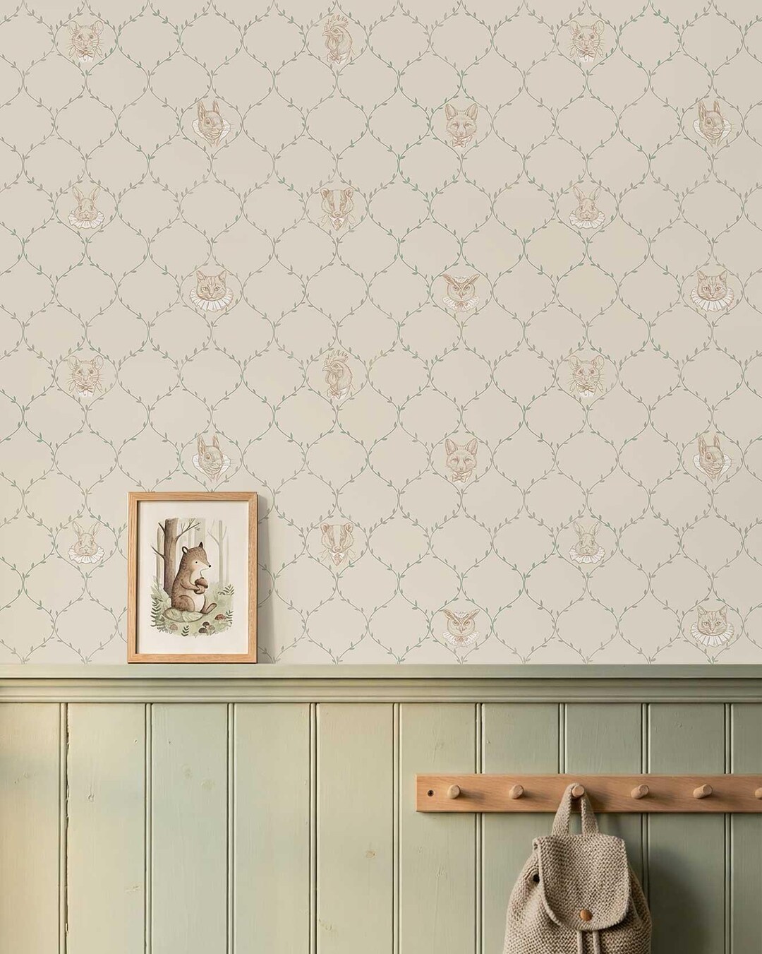 Rabbit Panels for Wainscoting | Neutral Nursery Decor, Beige Bunny ...