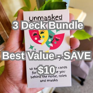 Unmasked: 3 Deck Bundle (Best Value). 40 Self-Reflection Cards to help explore the real you.