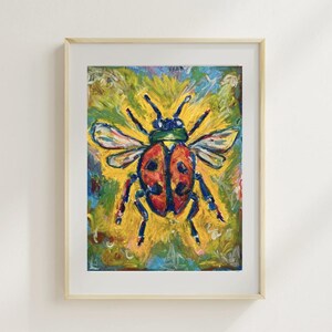 Arte di coccinelle, arte di insetti, arte di insetti, arte vibrante, stampa artistica, regalo per gli amanti degli insetti, regalo per gli amanti degli insetti