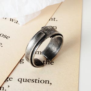 Vintage Distressed Silber Offener Ring - Unisex Ehering - Handgemachter antiker verstellbarer Ring - Minimalistischer stapelbarer Ring für Männer & Frauen
