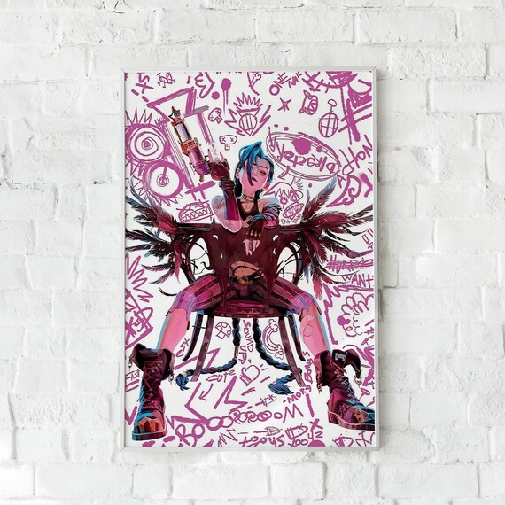 Jinx Arcane Poster, League of Legends Anime Art Print