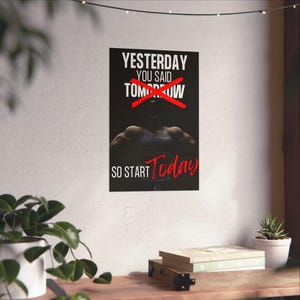 Motivational Fitness Poster, Gym Wall Art, Inspirational Quote Decor, Home Workout Motivation, Fitness Gift for Him
