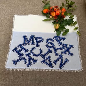 Parches de letras para planchar, calcomanías de letras para ropa, parches con iniciales de perla, parche personalizado con letra de perla para estampación en caliente, parche de letras para coser