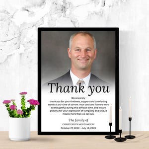 Biglietto di ringraziamento per funerale, biglietto commemorativo canva Temaplte, modello per celebrare la vita, DOWNLOAD IMMEDIATO • Modello stampabile e modificabile, #FNRL