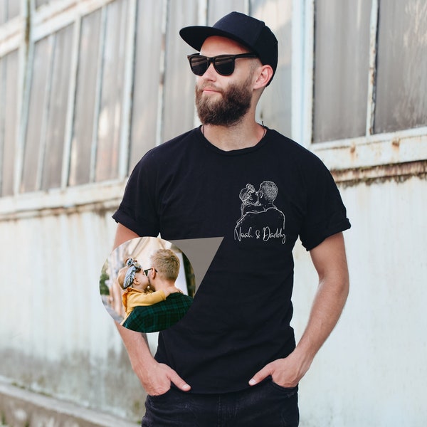 Dad Shirt with photo and text I Father birthday present | Daughter to Father Gift - Husband Gift - Funny Father Shirt