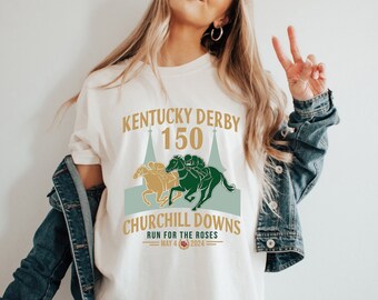 Kentucky Derby Churchill Downs 2024 Shirt, Run For The Roses Tee, 150th Kentucky Horse Racing Gift, KY Derby Horse Racing Weekend Tee