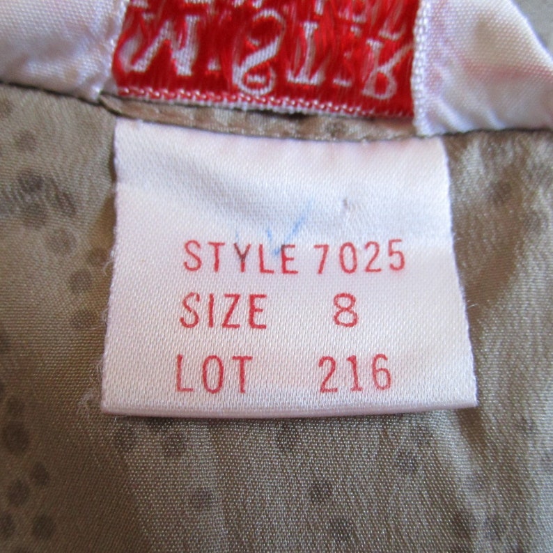 Secretary 70s Pleated Blouse Vintage Mister Leonard Taupe Polka Dot Crepe 1970s Womens Day Wear Top 8