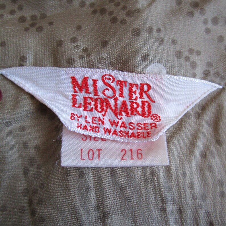 Secretary 70s Pleated Blouse Vintage Mister Leonard Taupe Polka Dot Crepe 1970s Womens Day Wear Top 8