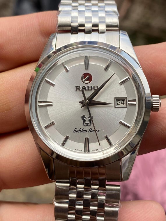 時*人様 アンティークRADO GOLDEN HORSE RADO Watch Golden Horse Automatic winding gold dial red