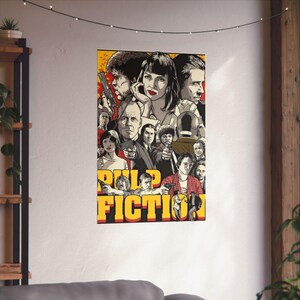 Pulp Fiction Movie Poster, Quentin Tarantino Film, John Travolta Samuel L Jackson Uma Thurman Art Print, Matte Print Wall